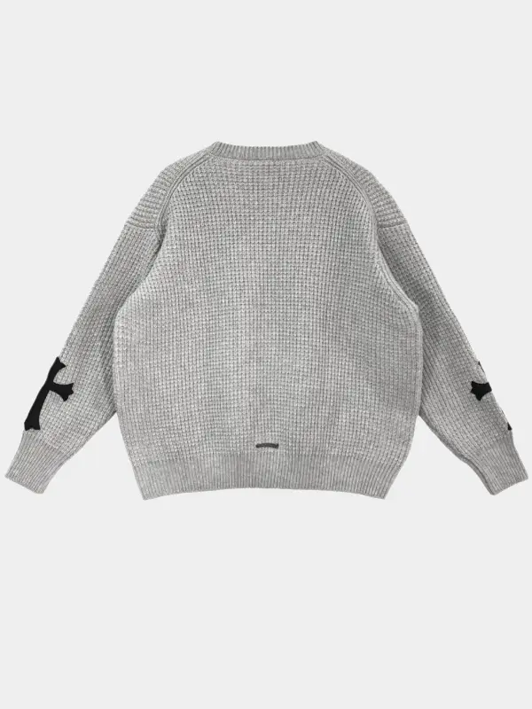 Chrome Hearts Leather Cross Patch Cashmere Sweater