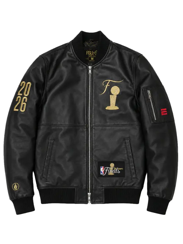 NBA Finals Black Leather Jacket
