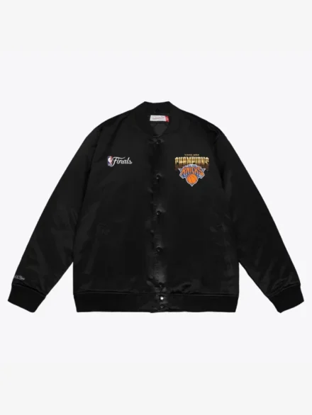 New York Knicks 2026 NBA Finals Champions Satin Jacket Black