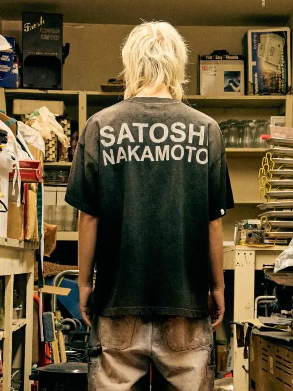 Satoshi Nakamoto Cup Half Full T-shirt Black
