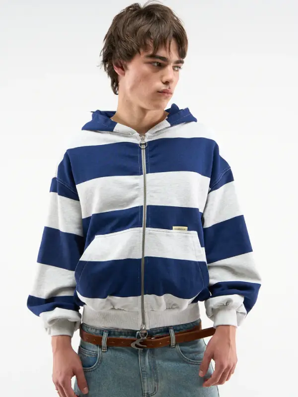 Scuffers Striped Hoodie Navy