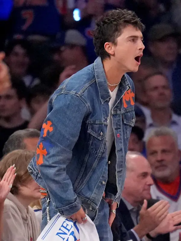Timothee Chalamet Chrome Hearts Blue Denim Jacket