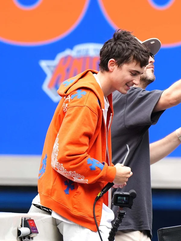 Timothée Chalamet Chrome Hearts Orange Hoodie