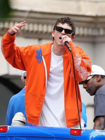 Timothée Chalamet Knicks Parade Chrome Hearts Hoodie Orange
