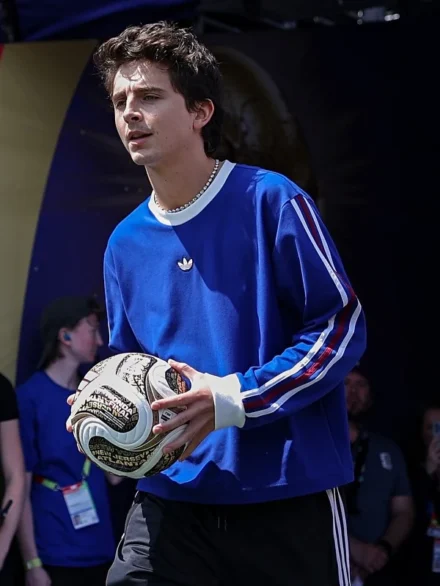 2026 World Cup Final Timothee Chalamet Blue Sweatshirt