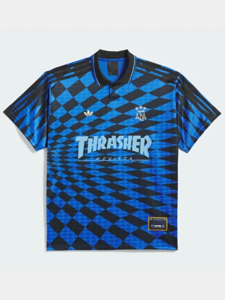 Adidas Argentina x Thrasher Soccer Jersey Black and Blue