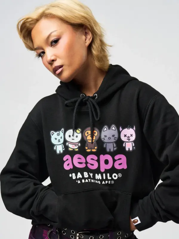 Aespa x A Bathing Ape Baby Milo Hoodie Black