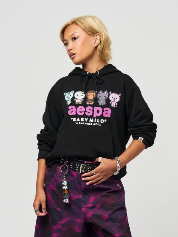 BAPE x AESPA BABY MILO SWEATER HOODIE
