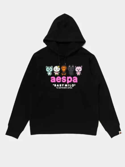 Bape x Aespa Hoodie Black