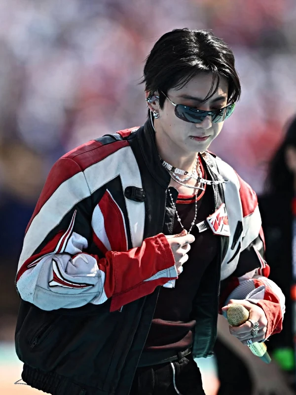 FIFA World Cup 2026 Halftime Show Jungkook Racing Leather Jacket