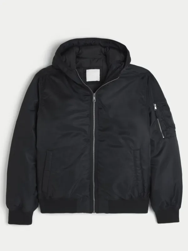Faux Fur Trim Hollister Bomber Jacket
