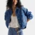 Free People Opal Swing Denim Jacket Blue
