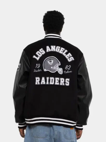 Los Angeles Raiders World Champs Black Varsity Jacket