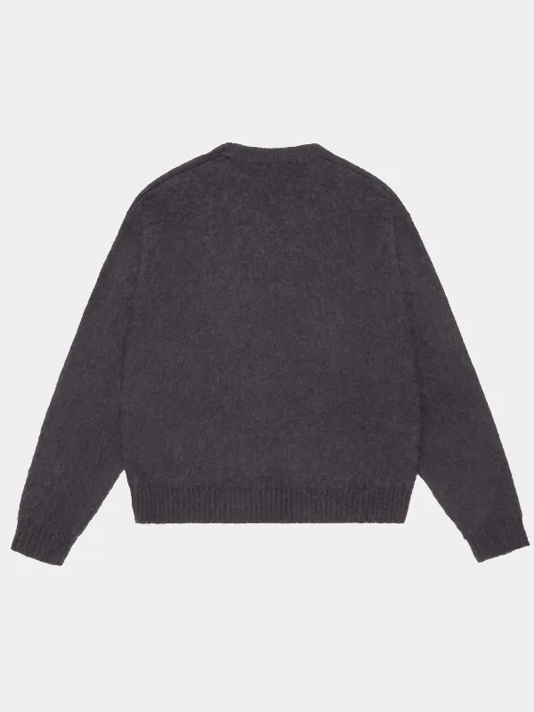 Mutimer Shaggy Mohair Knit Sweater Charcoal
