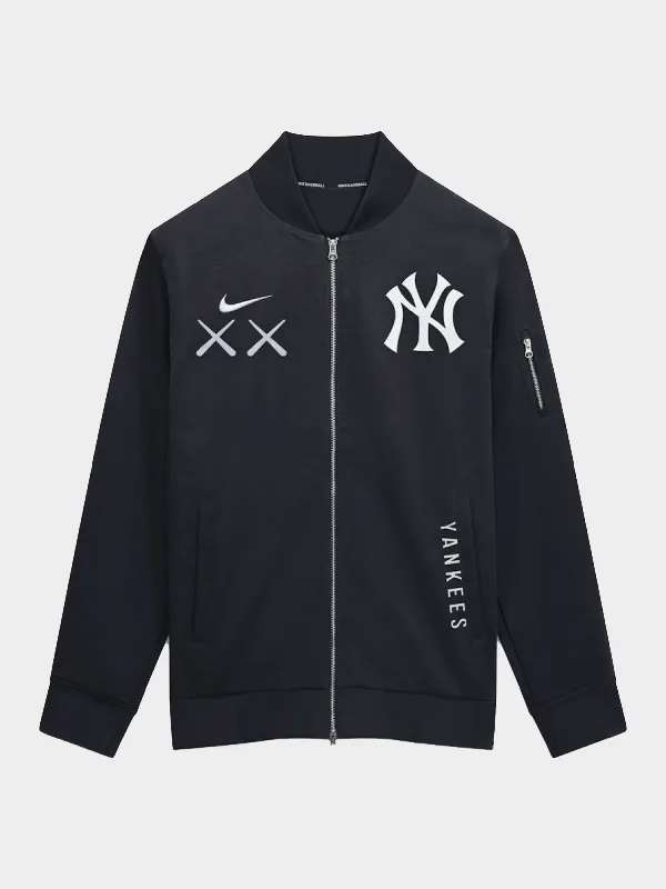 New York Yankees Nike x KAWS Dugout Bomber Full-Zip Jacket - Black