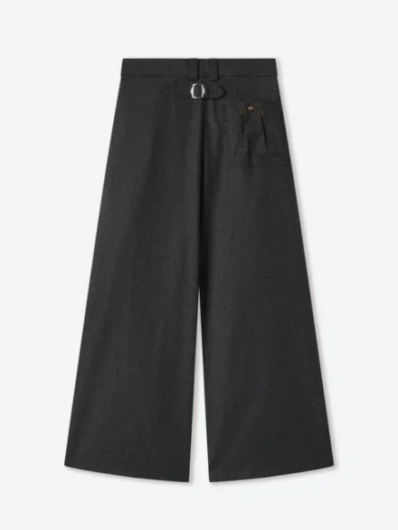 Shinzo Gyokudō Aged Black Pleated Wool Trousers Pants