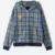 Shinzo Turquoise Plaid Zip Up Hoodie