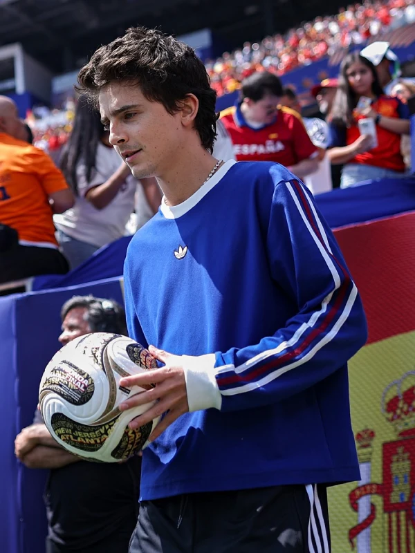 Timothee Chalamet 2026 World Cup Final Blue Sweatshirt