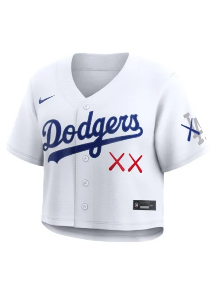 Women's Los Angeles Dodgers Nike x KAWS White Cropped Replica Jersey