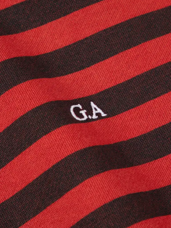 gracie abrams red and black striped hoodie