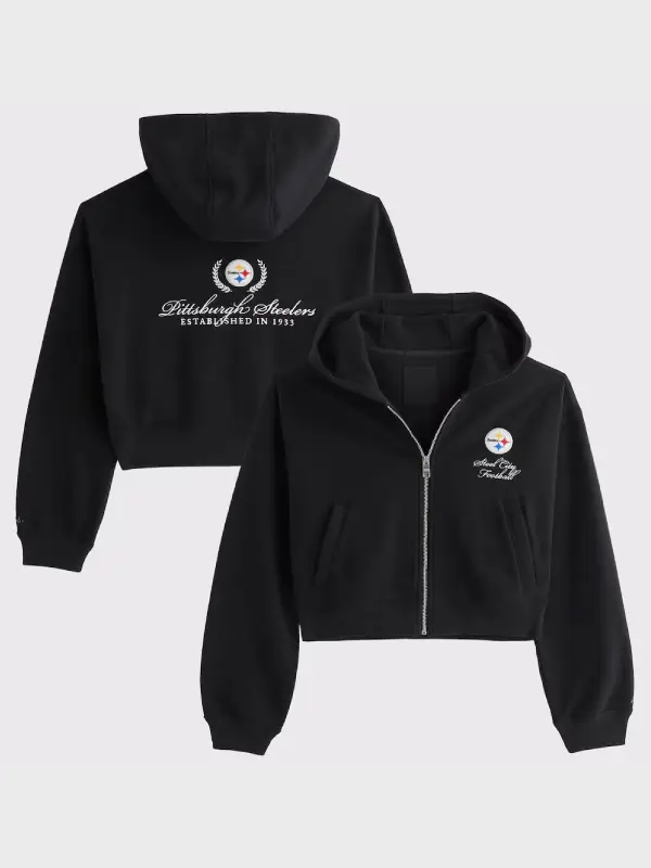 Abercrombie Steelers YPB On The Go 6AM Full-Zip Hoodie