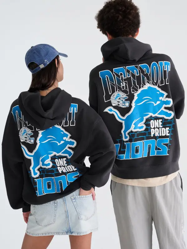 Aeropostale Detroit Lions Slash Pullover Hoodie Black