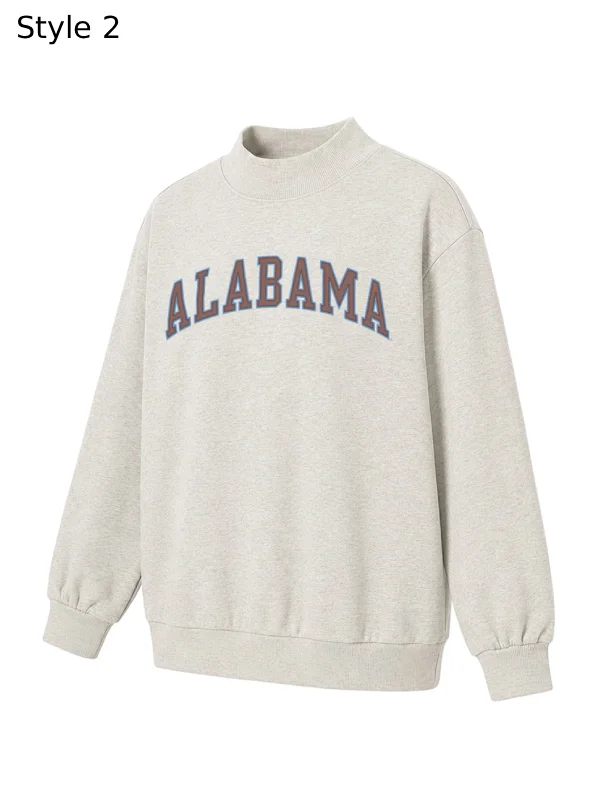 Alabama Crimson Tide Women's Monroe Mock Neck Sweatshirt - Oatmeal