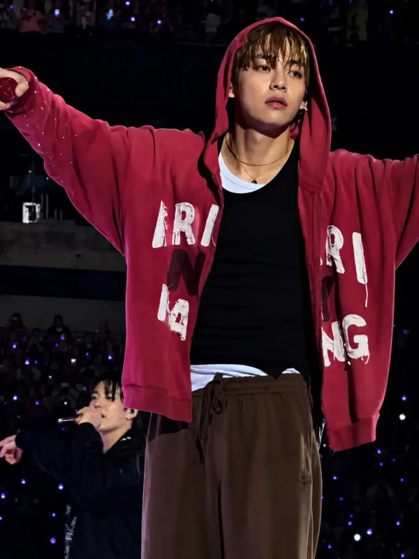 BTS Arirang Ny Red Zip-Up Hoodie