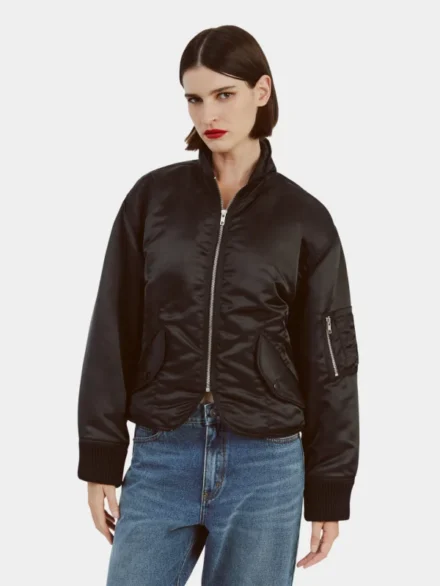 Bardot Fitted Bomber Jacket Black
