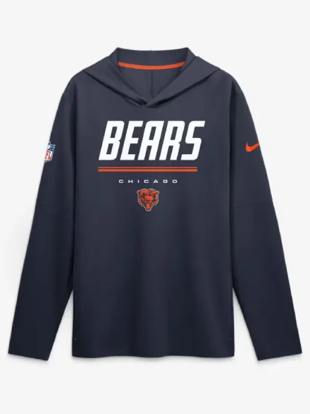 Chicago Bears Nike Sideline Game On Long Sleeve Hooded T-shirt