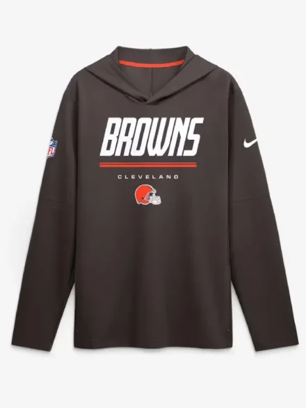 Cleveland Browns Nike Sideline Game On Long Sleeve Hooded T-shirt