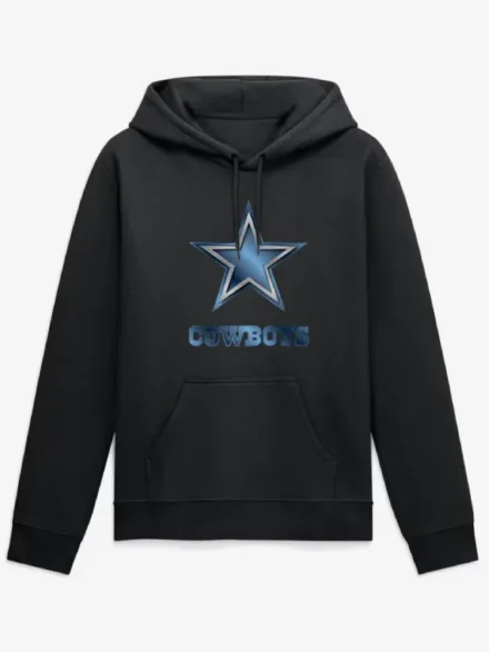 Dallas Cowboys Big & Tall Metallic Mascot Hoodie - Black