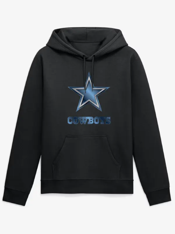 Dallas Cowboys Big & Tall Metallic Mascot Hoodie - Black