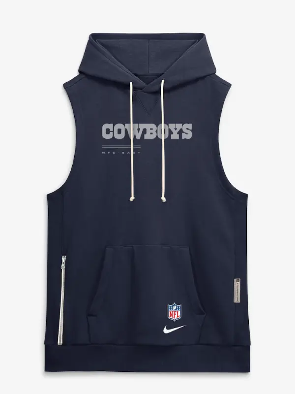 Dallas Cowboys Nike Sideline Standard Issue Dri-FIT Sleeveless Hoodie - Navy