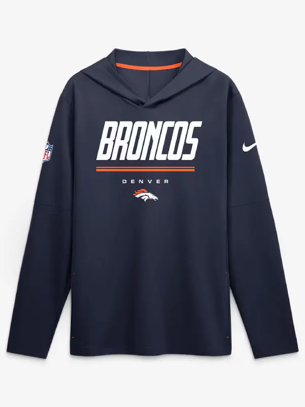 Denver Broncos Nike Sideline Game On Long Sleeve Hooded T-shirt