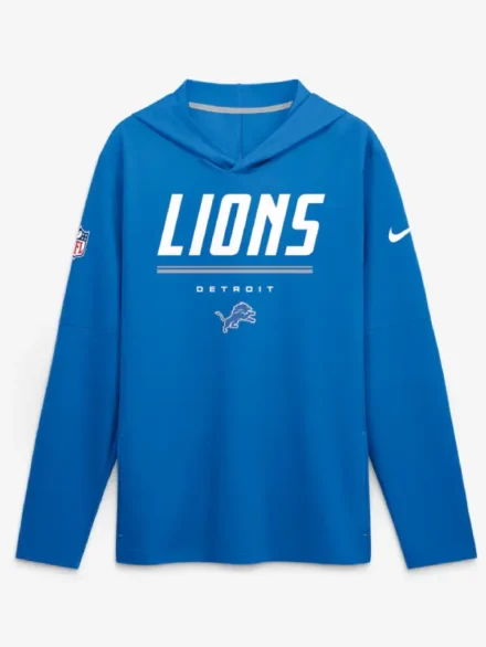 Detroit Lions Nike Sideline Game On Long Sleeve Hooded T-shirt