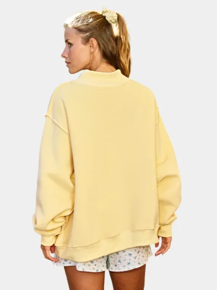 Dilly Dally Yellow Mock Neck Sweatshirt