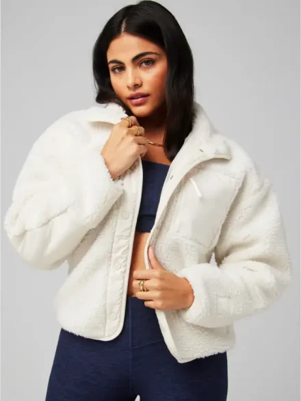 Fabletics Teddy Jacket White