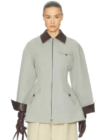 Helsa The Lady Hunting Jacket With Faux Leather Collar