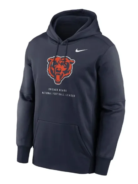 Men's Chicago Bears Nike Navy Toss Sweep Therma-FIT Hoodie