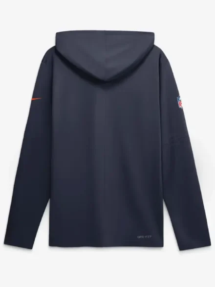 Men's Chicago Bears Nike Platinum Sideline Game On Lightweight Long Sleeve Hooded Dri-FIT Top
