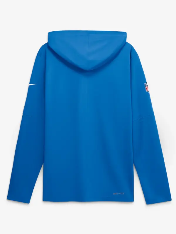 Men's Detroit Lions Nike Black Sideline Game On Lightweight Long Sleeve Hooded Dri-FIT Top