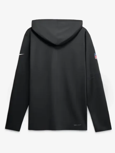 Men's Las Vegas Raiders Nike Black Sideline Game On Lightweight Long Sleeve Hooded Dri-FIT Top