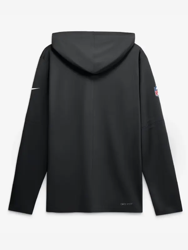 Men's Las Vegas Raiders Nike Black Sideline Game On Lightweight Long Sleeve Hooded Dri-FIT Top