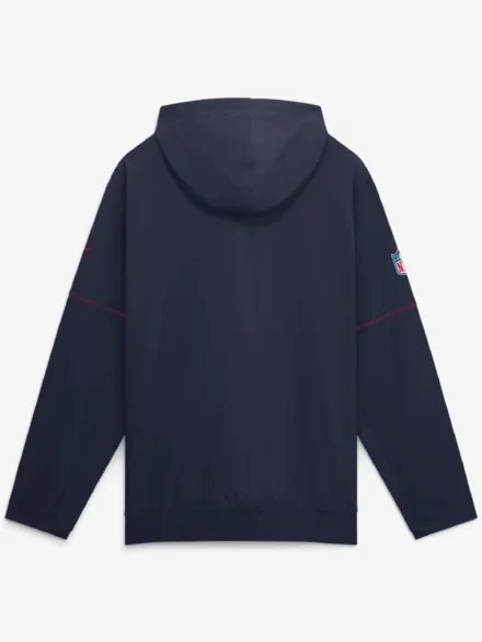 Men's New England Patriots Nike Navy Sideline Logo Glory Anorak Half-Zip Hooded Jacket