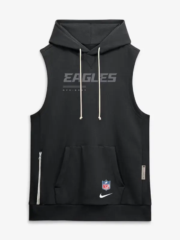 Men's Nike Black Philadelphia Eagles Sideline Standard Issue Dri-FIT Sleeveless Hoodie