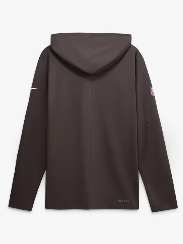 Men's Nike Brown Cleveland Browns Sideline Game On Lightweight Long Sleeve Hooded Dri-FIT Top