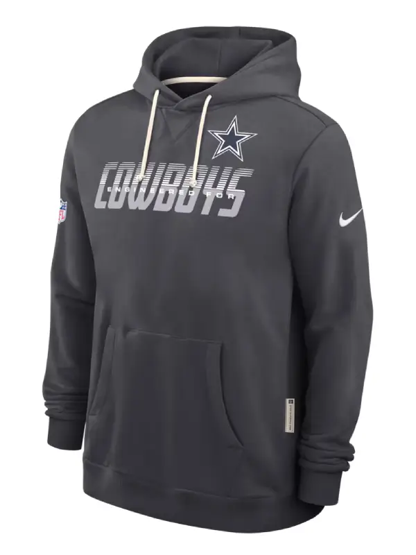 Men's Nike Navy-Charcoal Dallas Cowboys Sideline Standard Issue Top Prospect Dri-FIT Hoodie