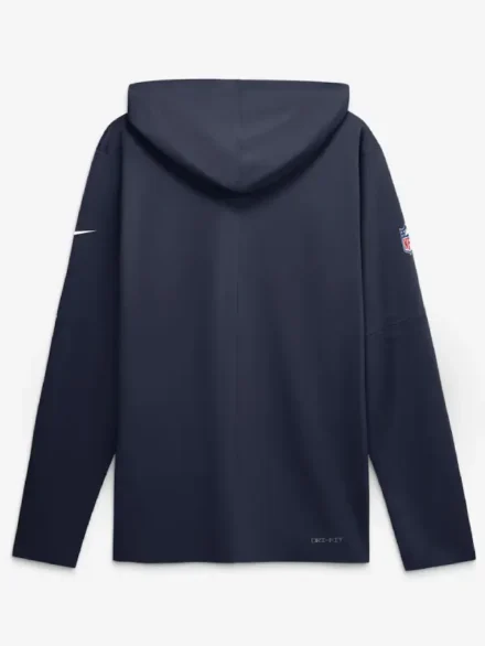 Men's Nike Navy Denver Broncos Sideline Game On Lightweight Long Sleeve Hooded Dri-FIT Top