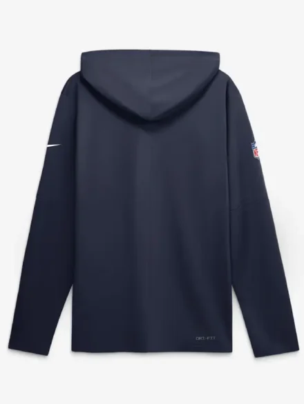 Men's Nike Navy New England Patriots Sideline Game On Lightweight Long Sleeve Hooded Dri-FIT Top